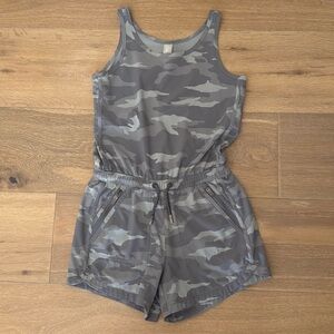 Athleta Girl Romper size medium 8-10 grey camo